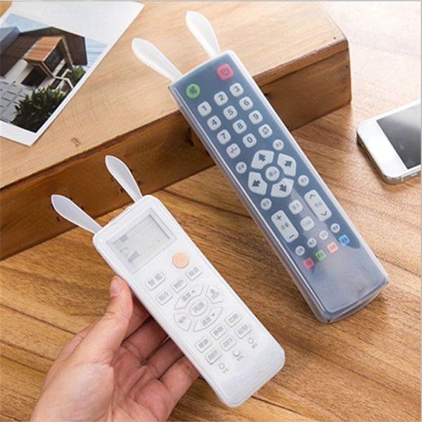 Cubierta protectora de Control remoto de silicona transparente que brilla en la oscuridad de conejo, cubiertas de Control remoto de TV de aire acondicionado