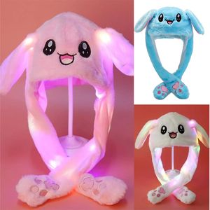 Chapeau de lapin avec oreilles mobiles et éclairage drôle LED GULLING BULLING OEUR CADEAU pour les enfants Adultes Femmes Femmes Birthday Cosplay Party