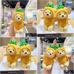 Konijn mascotte ananas beer pluche hanger pop groothandel paar sleutelhanger speelgoed Dh8La