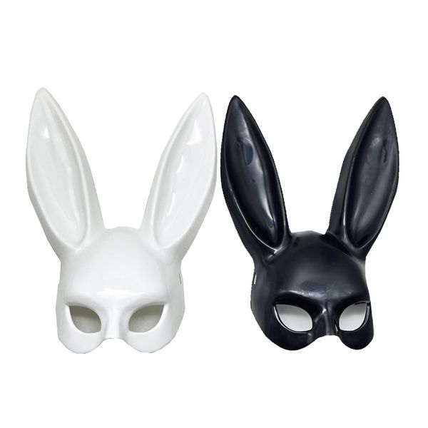 Masque de lapin, maquillage d'halloween, fête de bal, Cosplay, dessin animé, demi-visage, masque de fille