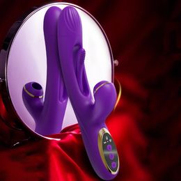 Konijn Kloppen Dildo Vibrator voor Vrouwen Clitoris Tepel Zuigen Stimulator Vagina Massager Vrouwelijke Sucker Volwassenen Seksspeeltje 240202