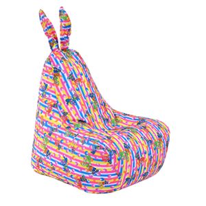 Cubierta de silla de bolsas de frijoles de conejo sin relleno, comodidad de juguetes de peluche de peluche organizador para niños