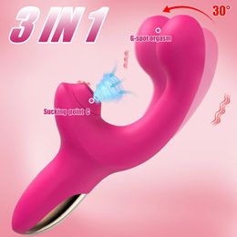 Lapin Sucking Vibrator Ctoral G Stimulation spot Stimulation Sex Toys pour femmes Masse-doigt vibrant avec vibration d'aspiration 240403