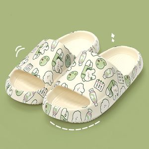 Rabbit Women Cartoon Slippers Summer Sandals Sandals Outdoor Beach High Heels épais doux sans glissement Sole Salle Men de salle