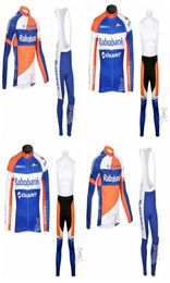 Rabobank Team Professional Custom Made Cycling Long Sheeves Jersey Bib Pants Set Verkoop MTB Outdoor Sports Cycling Equipment 10222208824291