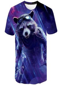 Wasbeer t shirt Rocket hero korte mouw tops Guardians of the Galaxy tee Kleurvaste print jurk Unisex alle maten kleding Kwaliteit ts4461418