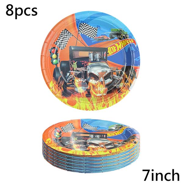 Supplies d'anniversaire de course de course Hot Wheels Racing Thème Party décor à carreaux Camiser Table Valette de table Napkins Plaques