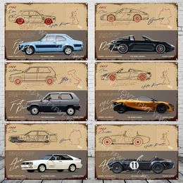 Racer Vintage Metalen Poster Sportwagen Retro Emaille Bord Auto Club Wall Art Decoratieve Plaque voor Modern Home Decor Esthetische Garage Racer Schilderij 30X20CM w01