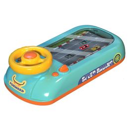 Coche de carreras Juego de aventuras electrónico Volante Juguete de conducción Vehículos de simulación para niños con sonido musical para niños Regalo para bebés 240104