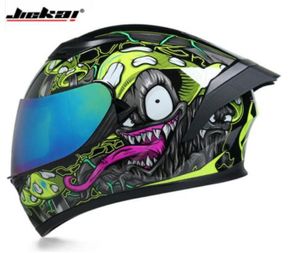 Casque de course homme femme casco capacete Full Face Motorcycle CASHET MOTORCROSS Double-lentilles Casques avec personnalité Horn4465618