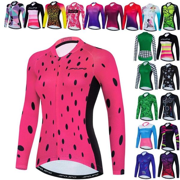 Vestes de course 2022 Maillot de cyclisme Femmes Chemises de vélo Top Respirant Séchage rapide Rose Fille Dames Été Manches longues Sport Cycle Vélo