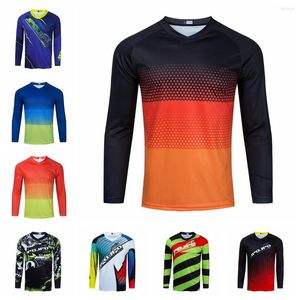 Racing Jackets 2023 Cycling Jersey Men Mountain Bike Motocross T-shirt met lange mouwen bergafwaarts top Sports oranje zwart