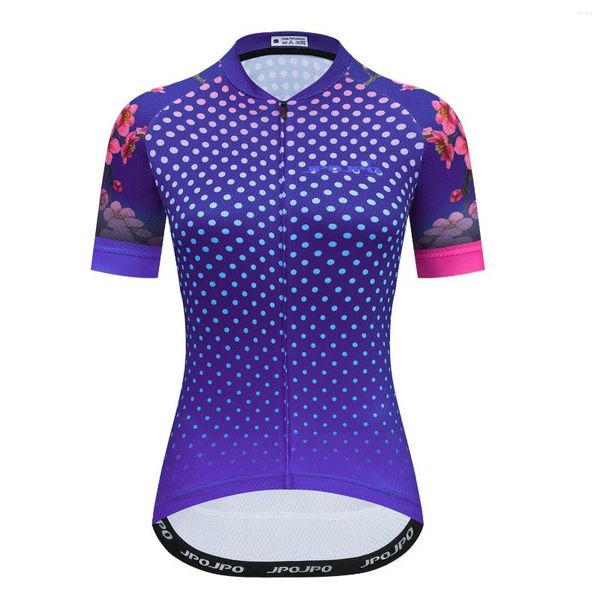 Racing Vestes 2023 Maillot De Cyclisme Femmes VTT Top Vélo Vêtements À Manches Courtes Vélo Vélo Chemise Blouse Uniforme Équipe D'été Violet Rouge