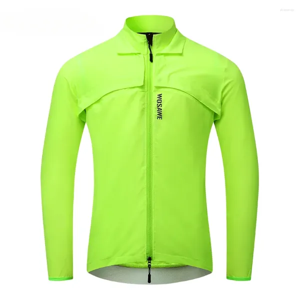 Vestes de course 2023 Veste de vélo pour hommes à manches longues Jersey Vest Wind Coat Coupe-vent Coupe-vent Outdoor Sportswear avec manches amovibles