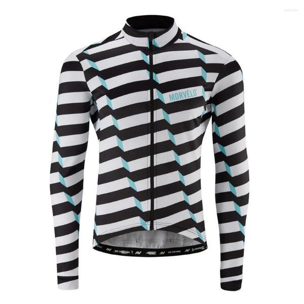 Chaquetas de carreras 2023 Morvelo 3D Fantasy Thermal Fleece Jerseys de ciclismo Chaqueta de bicicleta de manga larga de invierno para 5 -12 grados Celsius rápido