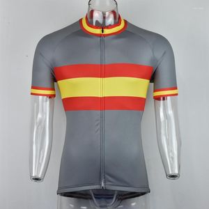 Chaquetas de carreras 2023 Equipo de España Ciclismo Jersey Personalizado Road Mountain Race Top Classical Max Storm 4 bolsillos