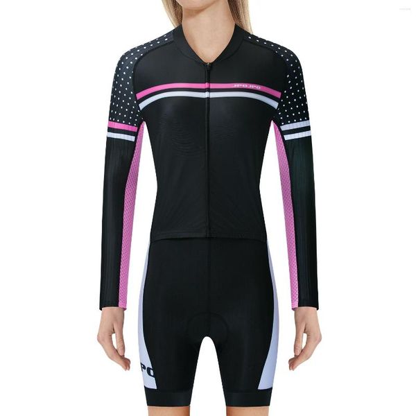 Chaquetas de carreras 2023 para mujer, ropa de ciclismo de triatlón para mujer, traje de manga corta de una pieza para mujer, traje de tela de LICRA con cojín de Gel