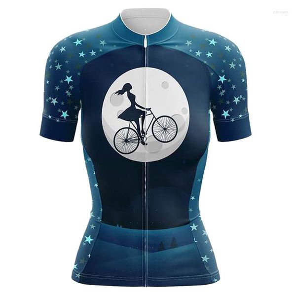 Chaquetas de carreras 2023, camiseta de ciclismo de verano para mujer, ropa de bicicleta de secado rápido para exteriores, camisa de manga corta, uniforme de bicicleta MTB, Fietskleding