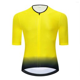 Vestes de course 2023 jaune décoloration Aero cyclisme Jersey équipe formation personnalisé vêtements de vélo séchage rapide Maillot vtt vêtements