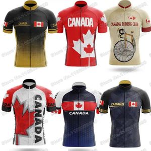 Vestes de course 2024 Canada Équipe nationale Jersey Jersey à manches courtes Vintage Vintage Road Bike Shirt Bicycle Tops Mtb Riding Uniform