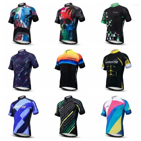 Vestes de course 2024 Cycling Jersey Men Mountain Bike Pro Mtb Bicycle Shirts Team Road Tops Sport Ropa Ciclismo Red Blue