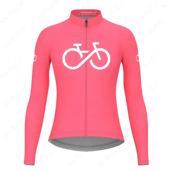 Vestes de course 2024 Jersey de cyclisme Femmes Vélo Mountain Road VTT Tops Femme Vélo Chemise À Manches Longues Vêtements D'équitation Automne Blouse Rose