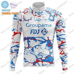 Vestes de course 2024 FDJ Vêtements de cyclisme blanc maillot de mode hiver de haute qualité chemise de vélos à manches longues