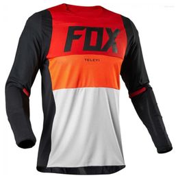 Racing Jassen 2024 Fox Teleyi Lange Mouwen Downhill Jersey MTB Bike Shirts Offroad DH Motocross Sportkleding Fietskleding Kleding