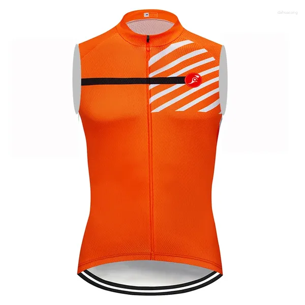 Vestes de course 2024 Orange Team Top Cycling Jersey Vêtements Bike Ropa Ciclismo Mens Sumvel Sans manches à vélo