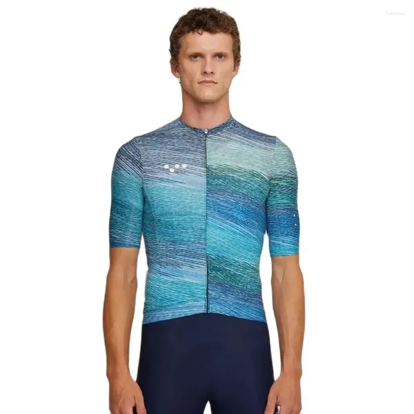 Vestes de course Aero tissu été respirant impression à manches courtes vêtements de cyclisme équipe professionnelle Jersey Hombre 2024