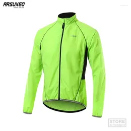 Vestes de course ARSUXEO hommes cyclisme coupe-vent coupe-vent coupe-vent imperméable VTT vêtements réfléchissants manteau de vélo 013
