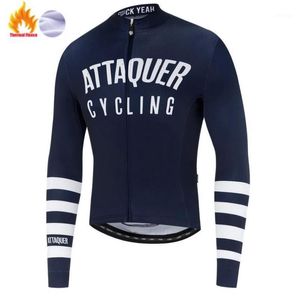 Vestes de course Attaquer Maillot de cyclisme à manches longues 2022 Équipe d'hommes Automne Hiver Vêtements en polaire thermique Ropa Ciclismo