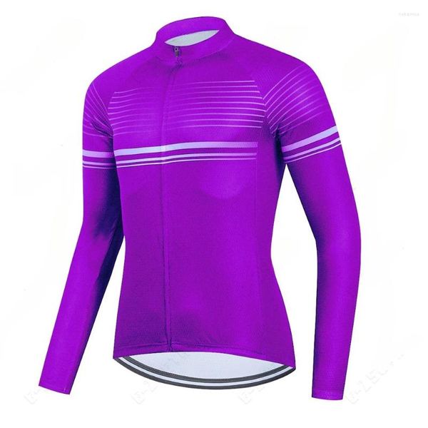 Vestes de course automne violet à manches longues hommes maillots de cyclisme vtt vélo hauts chemises de vélo confortables