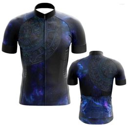 Vestes de course Maillot de cyclisme aztèque respirant à séchage rapide d'été à manches courtes pour hommes vêtements de vélo de route de montagne peuvent être personnalisés VTT