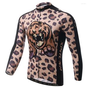 Chaquetas de carreras Oso Hombres Manga larga Ciclismo Jersey Ropa de otoño Deporte Bicicleta de montaña Ropa deportiva Ropa