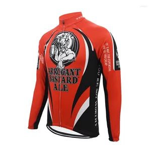 Jackets de carreras ciclismo de cerveza hombres manga larga vellón de invierno otoño cálido sin bicicleta clother rojo bicicleta