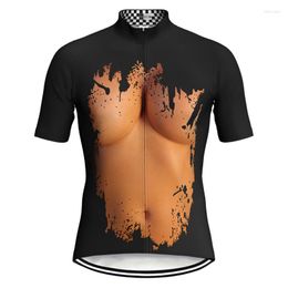 Racing Jackets Bicycle Mens Kleed Korte Mouw Bra Tit Motocross Top Road Jacket MTB Draag Cycling Jersey Sweater Sports Ademend shirt