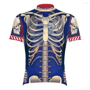 Racing Jackets Bone Collector Cycling Jersey Korte mouw Tops Fiets MTB Downhill Shirt Road Bike Team Zomer Sportkleding