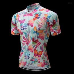 Racing Jackets Butterfly Cycling Jersey Mountain Bike Clothing Quick Dry Flower MTB Uniform Bicycle Clothes Breathale Men's