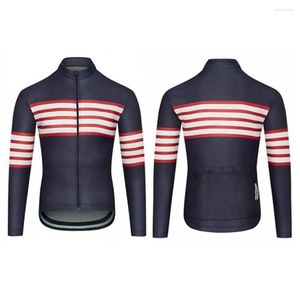 Vestes de course Cafe du cycliste Winter Thermal Fleece Cycling Jersey Hommes ￠ manches longues Tops MTB TRAGING TEAM Ves ￠ v￩lo de v￩lo de route