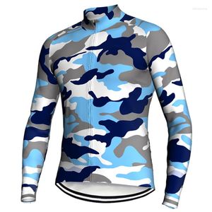 Racing Vestes Camo Hommes Vélo Vêtements À Manches Longues Jersey Motocross Chandail Route Top VTT Veste Cyclisme Porter Manteau Chemise De Base Randonnée Adulte