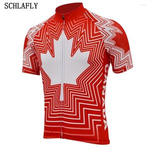 Vestes de course Canada Red Cycling Jersey Clain à manches Summer Summer Vêtements de route Vêtements de vélos schlafly