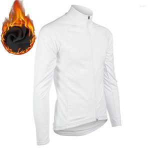 Vestes de course Chaqueta Ciclismo Invierno Vêtements de cyclisme pour hommes Blanc Maillot polaire thermique Maillot Vêtements de vélo Veste de vélo d'hiver