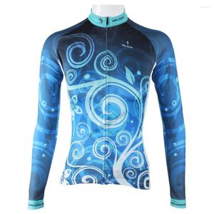 Racing Vestes Classique Bleu Fleurs Anti-Pilling Dirt Bike Pour Les Jeunes Femmes À Manches Longues Vêtements Sport Personnalisé Hiver XS-XXL