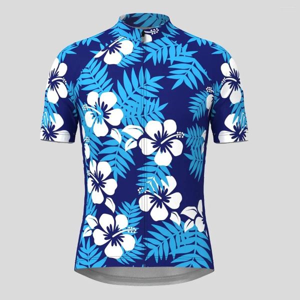 Vestes de course Classique Hawaï Floral Cyclisme Jersey À Manches Courtes Chemise De Vélo D'été Vêtements De Vélo Vêtements De Route De Montagne Respirant VTT