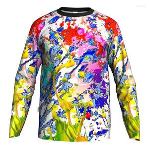 Racejassen Gekleurd lang motorcrossshirt Bergafwaarts Fietsen Fietsshirt MTB Offroad Bicycl Cross Country Ademend Sport Hardlopen