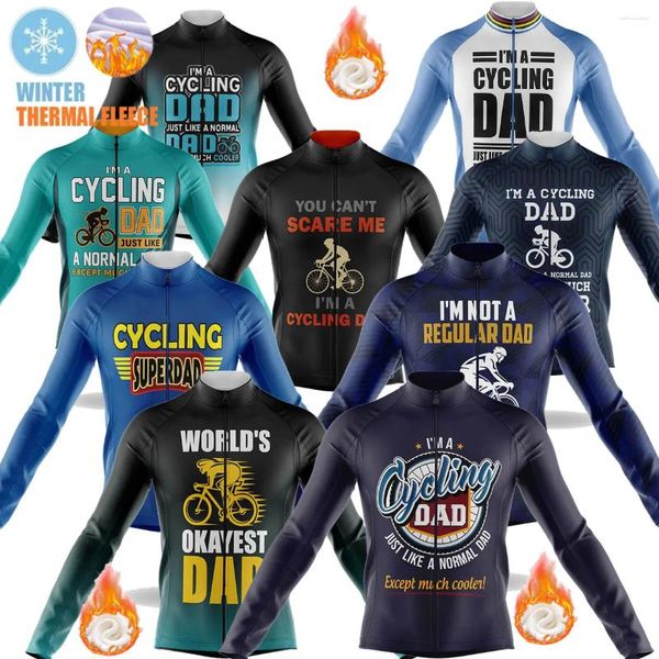 Vestes de course Colder Cycling Dad Vente en maillot Top Winter Fleece Mens Bicycle Vêtements Road Bike Shirts Suit MTB ROPA MAILLOT