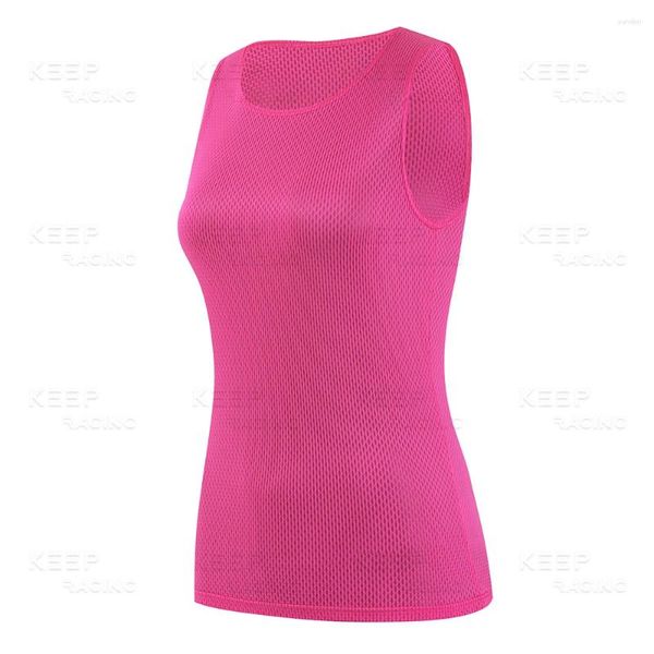 Chaquetas de carreras Ciclismo Capas Base Mujeres Jersey Colorido Ropa Rosa Transpirable Blanco Camiseta interior High Elastici Chaleco Deporte