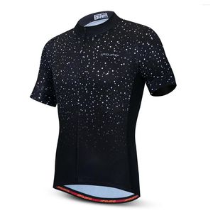 Racing Jackets Cycling Jersey Men Bike Mountain MTB Shirt Top Summer Road Bicycle Biking Clothing Team Uniform Black White