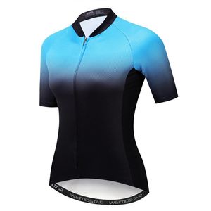 Racing Jackets Cycling Jersey Women Bike Road MTB Bicycle Shirt Ropa Ciclismo Maillot Top Vrouwelijke berg Zomer blauw Black Ademend